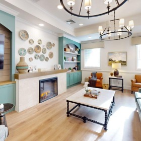 Cozy fireplace and living area Cozy fireplace and living area